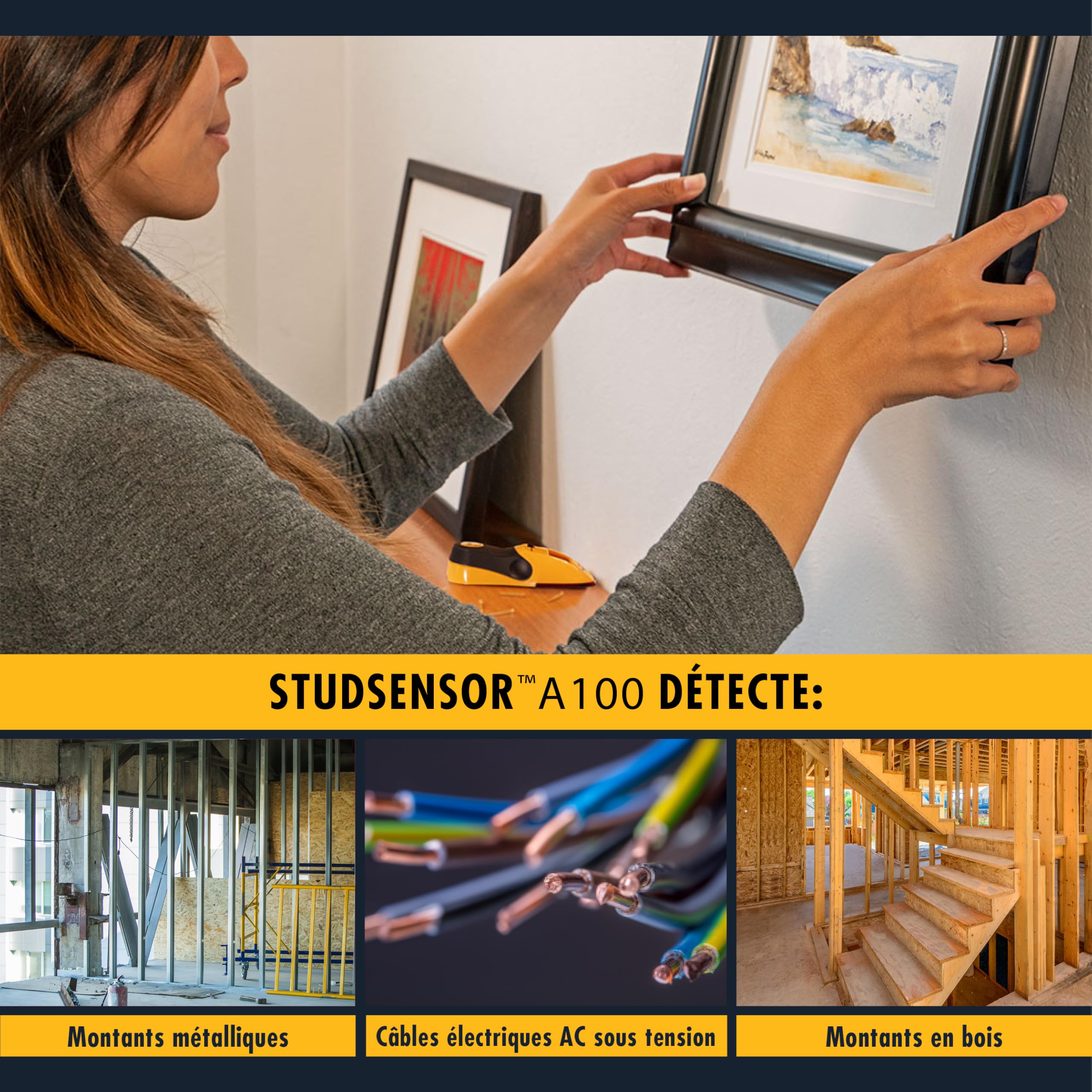 Zircon StudSensor A100 Scanner mural électronique/détecteur de goujon/détecteur de fils AC