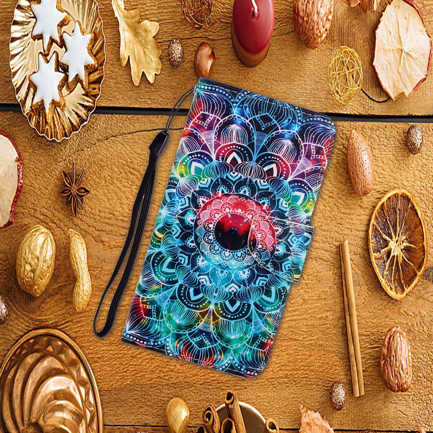 LEMAXELERS Custodia Redmi Note 12 Pro Cover Portafoglio,Redmi Note 12 Pro Custodia Pittura colorata Wallet Shock-Absorption Magnetica Supporto Protettiva Bumper Cover Leather Flip Cover,XC Mandala1