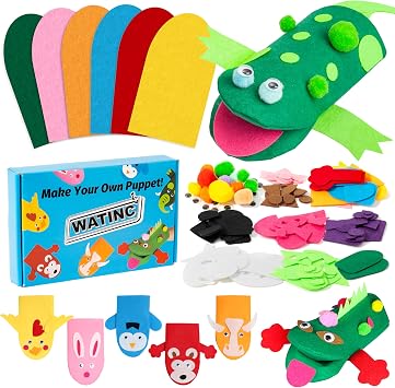 WATINC Kit de Création 6 Marionnettes en Feutrine DIY