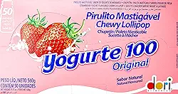 Pirulito Yogurte Mastigável Sabor Morango Dori 560g