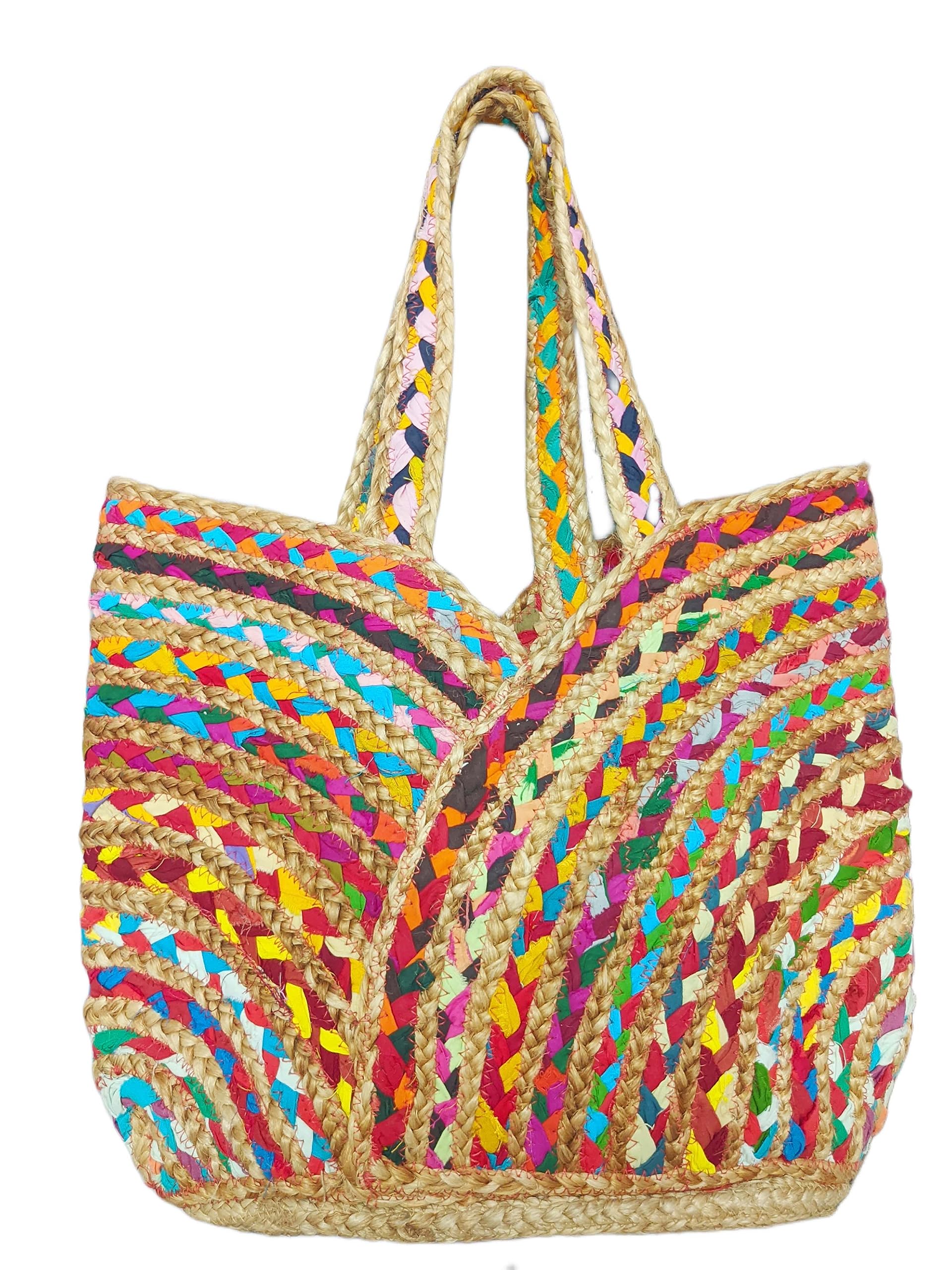 SHIVERO HOMES Natural and Handmde Jute Cotton Multicolor Unique Shoulder Handbag For Women Hand Carry | Tote | Clutch | Messenger - Regular Size (B0CHMH2MXR) Amazon Price History, Amazon Price Tracker