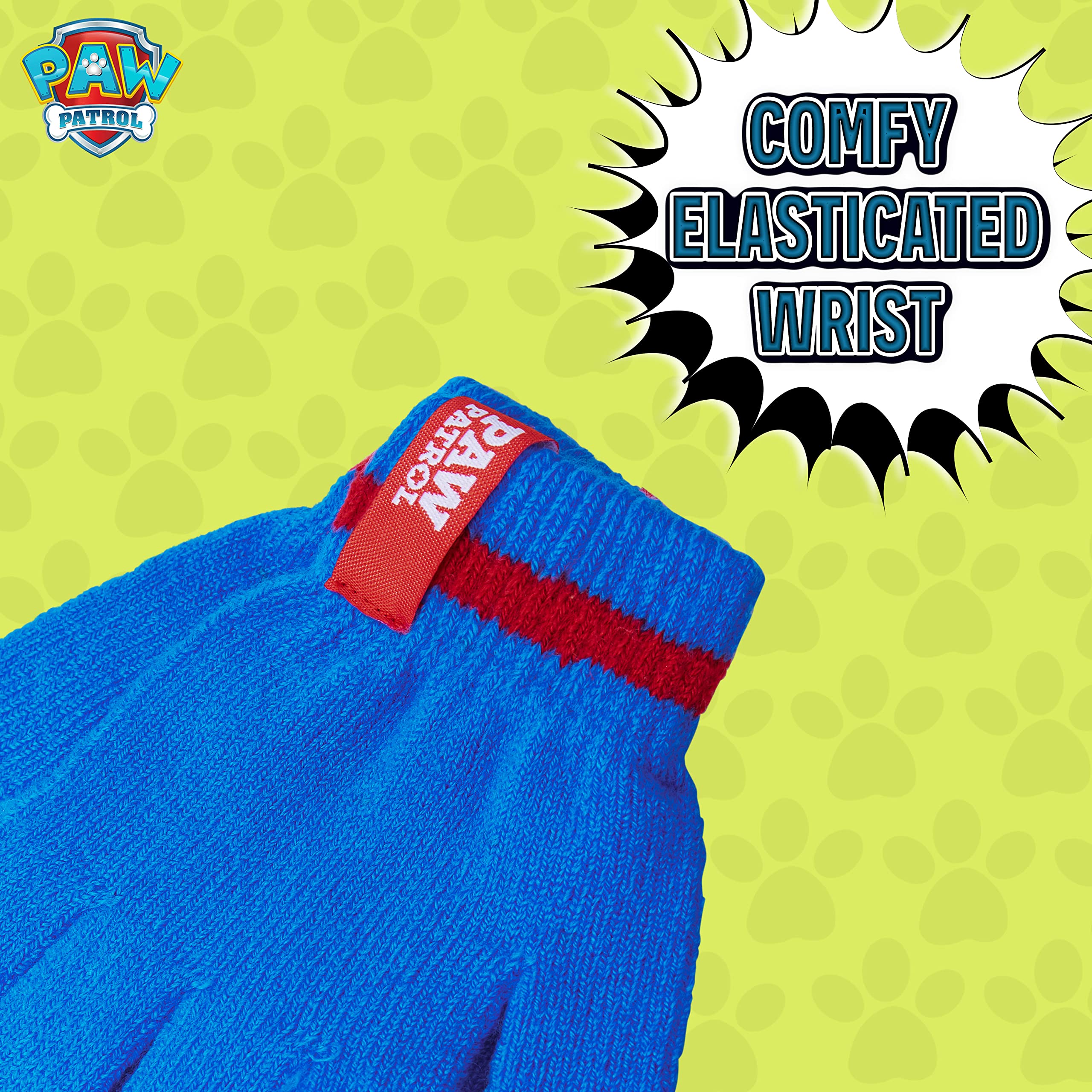 Paw Patrol Set de Invierno 3 Piezas, Gorro Pompón, Bufanda y Guantes para Niños