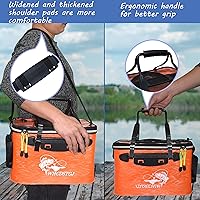 Vista 4 de Cubo de Pesca con Tapa Transparente, Cubo de Cebo Plegable, Cubo Multifuncional para Pececillos, Contenedor de Pescado Vivo, Cubo de Protección