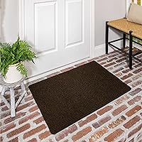 Mohawk Home Utility Floor Mat Dark Brown 1'6" x 2'6" - Absorbent Non-Slip Rug for Garage, Entryway, Laundry, Porch
