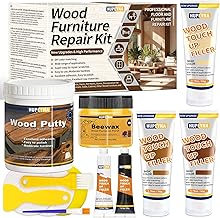Wood Repair Kit, Large Capacity Laminate Repair Kit, Wood Putties and Beeswax, Repair Stains, Cracks, Holes, Discoloration Repair Scratches Parquet