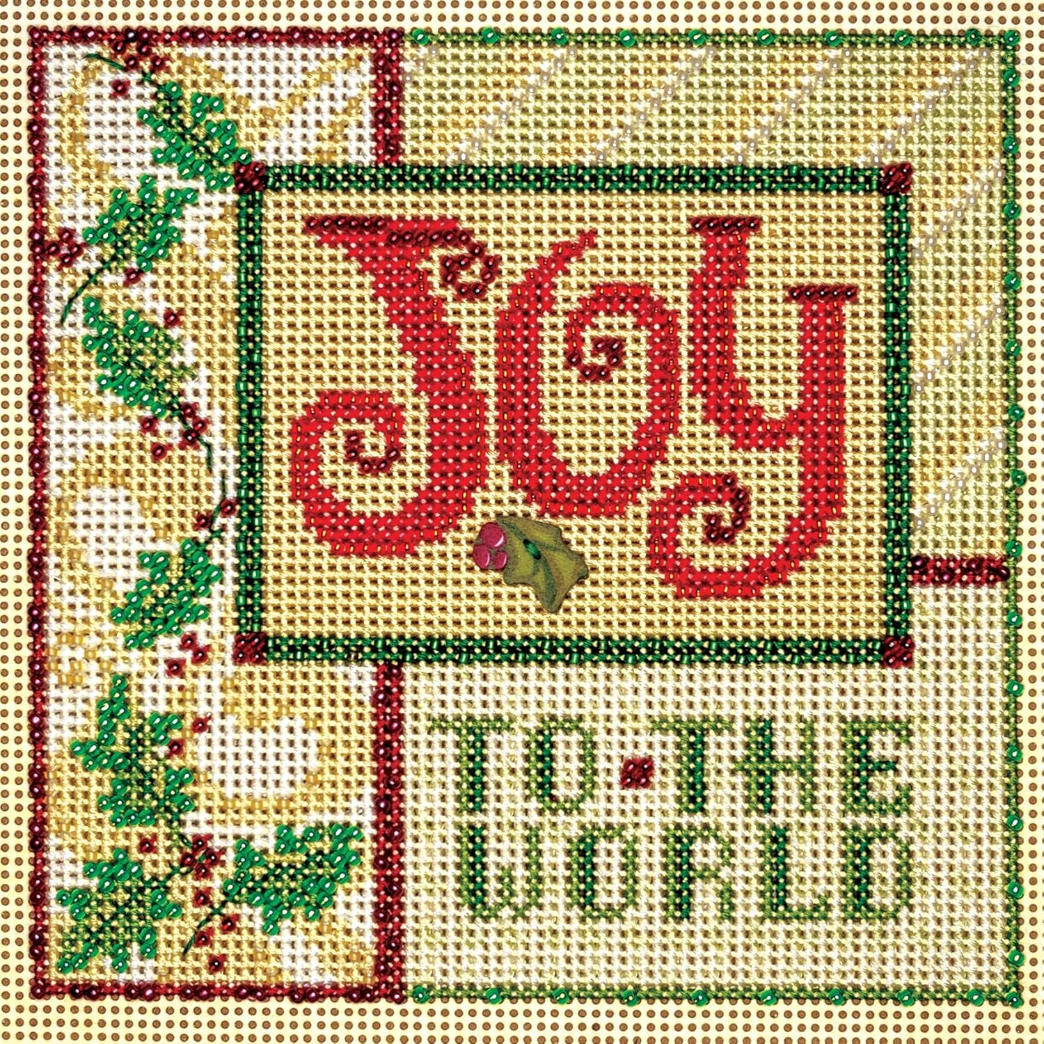 Mill Hill Joy Beaded Counted Cross Stitch Kit Buttons & Beads 2023 Winter Series MH142331, 5.25" x 5.25", Multi