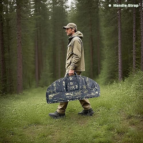 Vista 21 de Silfrae Estuche de arco compuesto Estuche acolchado de lazo suave Bolsa de transporte de lazo ligero con bolsillo de flecha