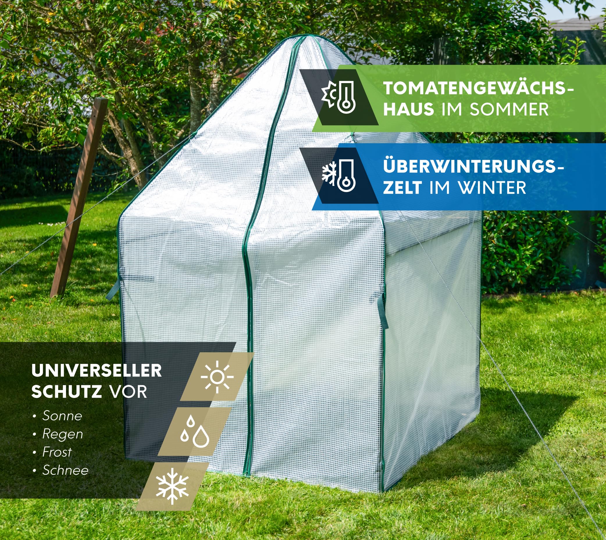 WESTMANN Piment Tente d'hivernage | 120 x 120 x 180 cm Blanc | Protection des plantes & serre en film pour l'hivernage des plantes