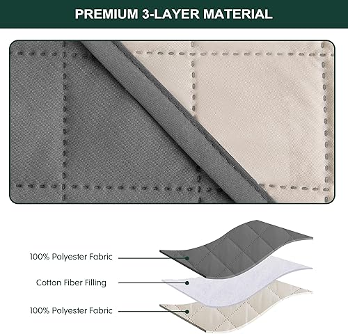 Vista 35 de Chun YI. - Funda reversible para sofá, funda para sillón, fácil de instalar, lavable, cubiertas para sala de estar. Negro
