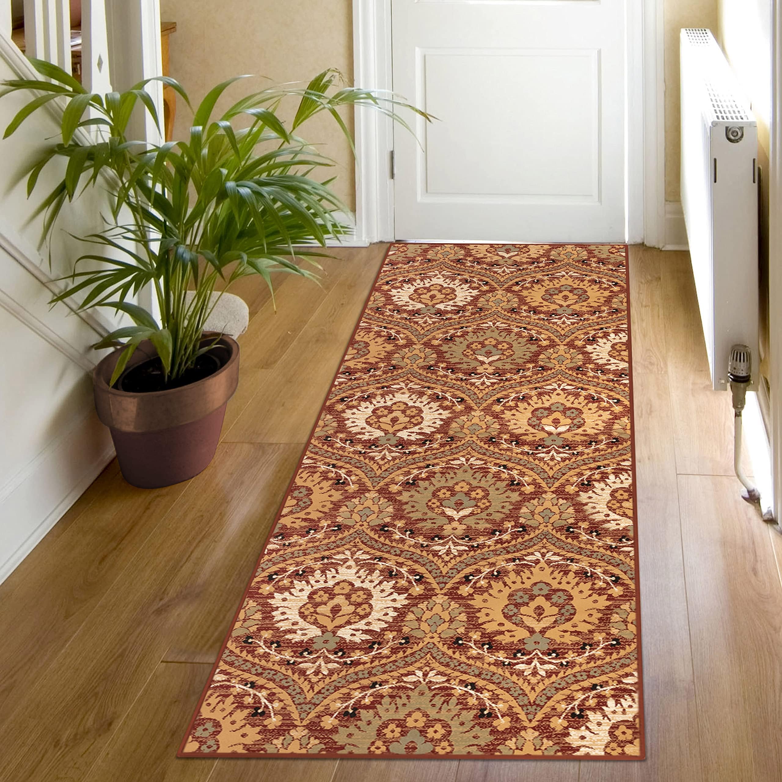 Tapis de couloir anti-plis avec envers en jute pour protéger les sols de cuisine