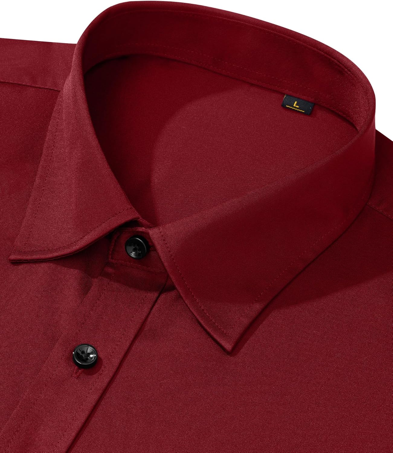 Alimens & Gentle Men's Dress Shirts Long Sleeve Wrinkle Free Stretch Business Casual Wedding Button Down Shirt - Image 3