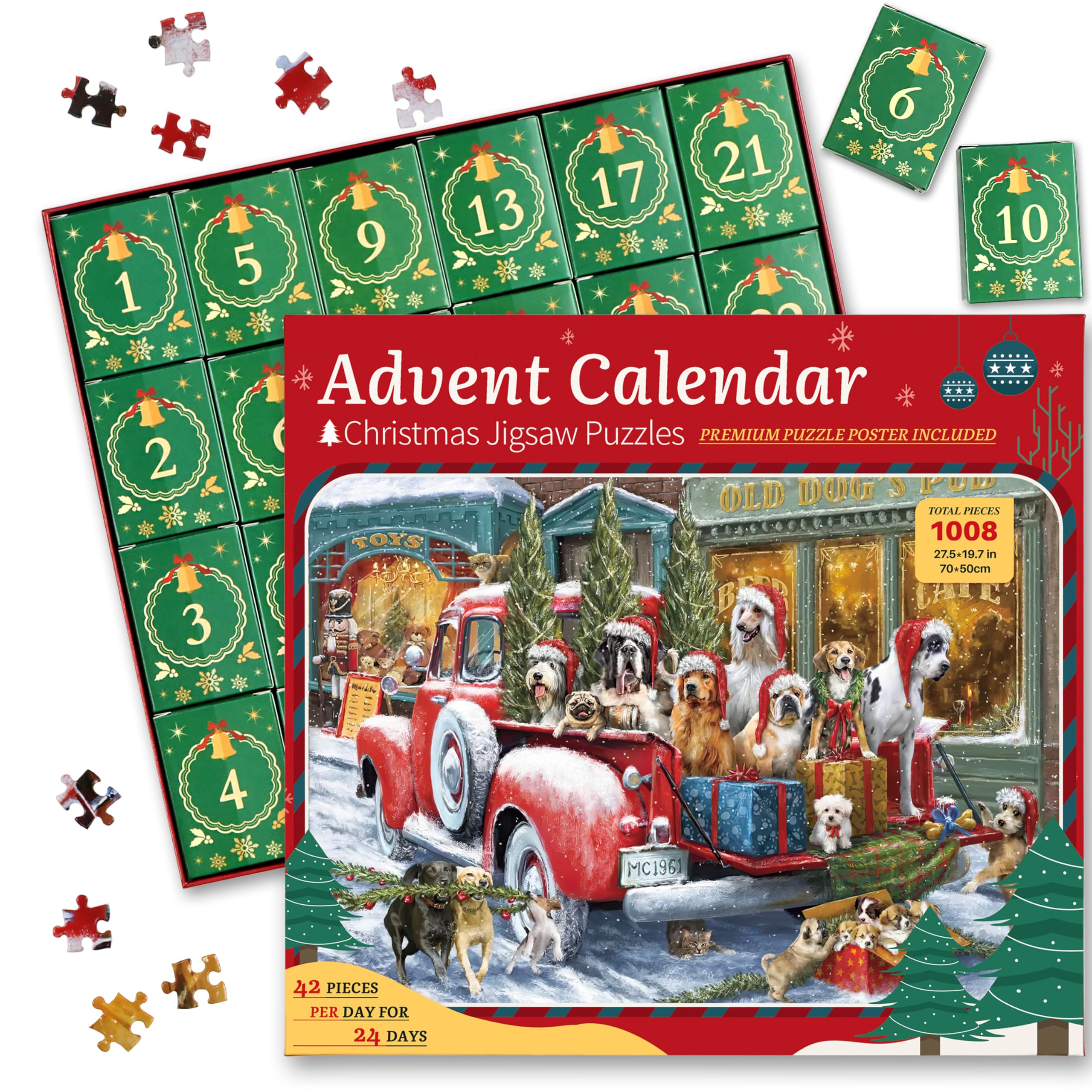 Advent Calendar Jigsaw Puzzle 2024 - 1008 Piece Christmas Snowman Puzzle With 24 Day Countdown - View #9