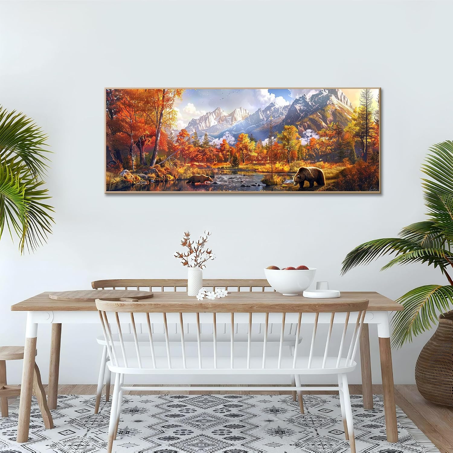 Kaliosy 5D Large Bears Diamond Art Kits for Adults, DIY Animal Scenery Giant Diamond Painting Full Round Drill Crystal Art - Home & Office Wall Decor 11.81x31.5 inch/30x80cm image 3