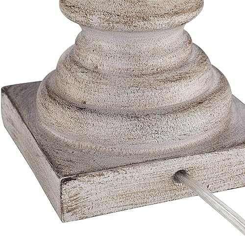 Miniatura 6 de Regency Hill Patsy Country Cottage - Juego de 2 lámparas de mesa tradicionales de 26.5 pulgadas de alto, tela lavada beige, pantalla cónica,