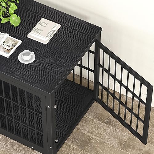 Miniatura 5 de Mueble de Jaula para Perros de Servicio Pesado de 48 Pulgadas para Perros Grandes, Mesa Auxiliar Decorativa Casa para Mascotas, Muebles de Jaula