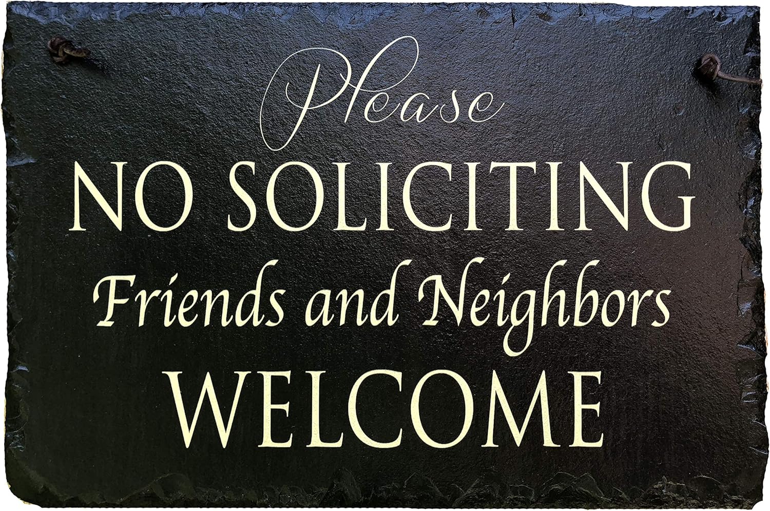 No Soliciting - Slate House Sign (16"x10")
