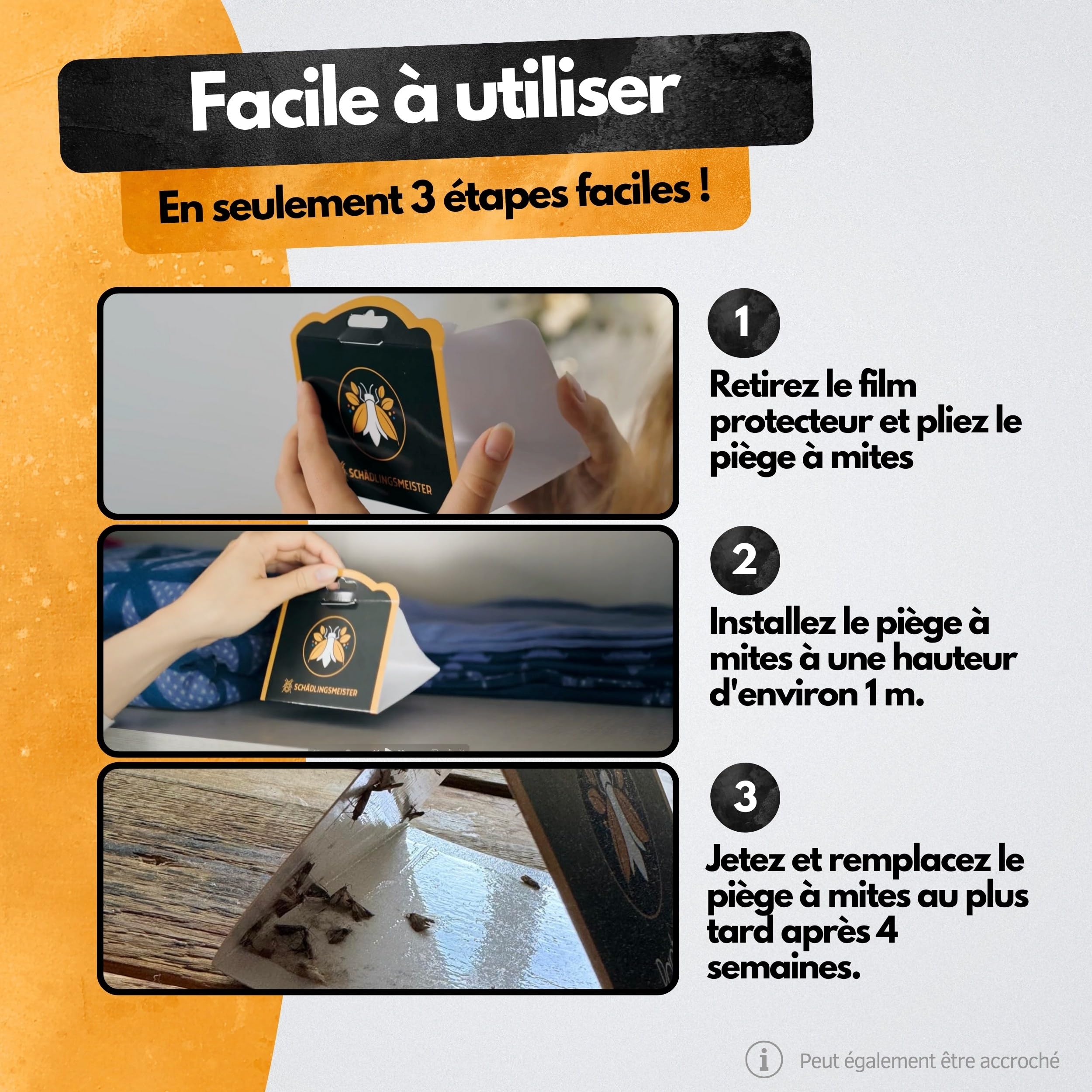 Panteer Lot de 6 pièges à Mites Contre 2 Types de Mites pour Garde-Robe et Alimentaires