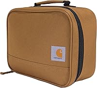 Carhartt 4 Can Insulated Lunch Cooler, Durable Rain Defender Polyester Lunch Box for Work & Outdoors, Brown