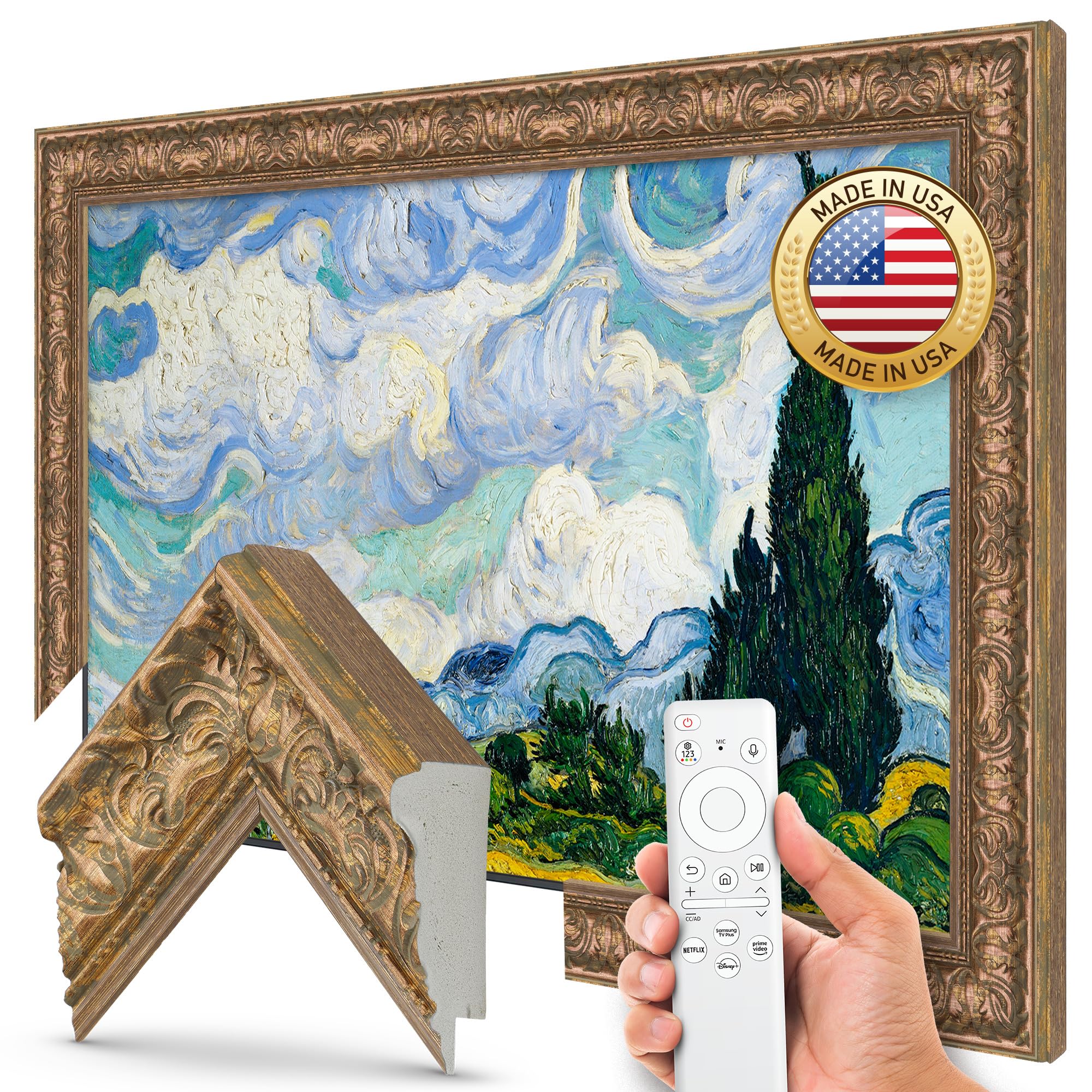 Deco TV Frames -Tuscan Copper Compatible ONLY with Samsung The Frame TV (Fits 2021-2023 Frame TV, 32")