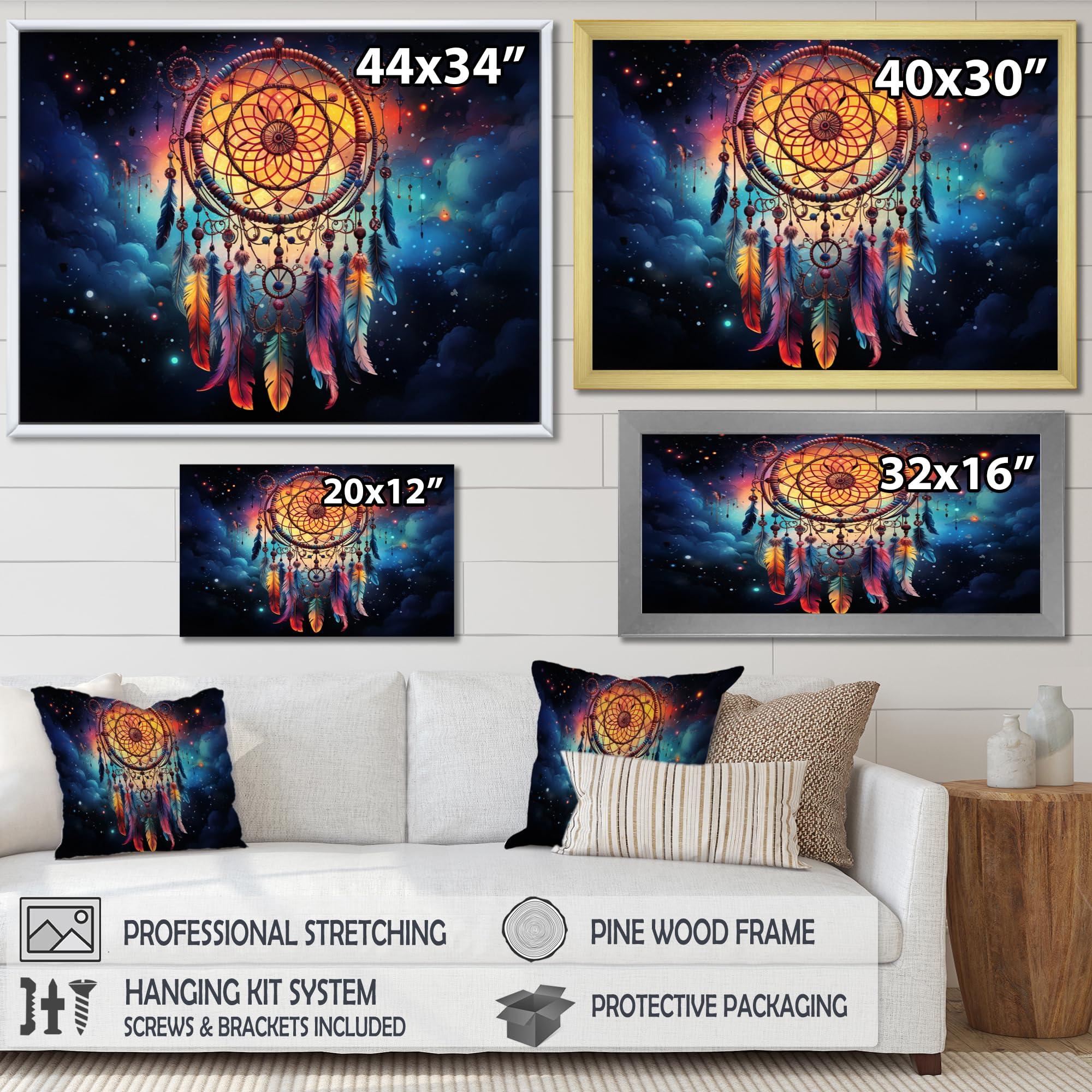 Amazon.com: Dream catcher framed wall Art, Colorful Dreamcatcher