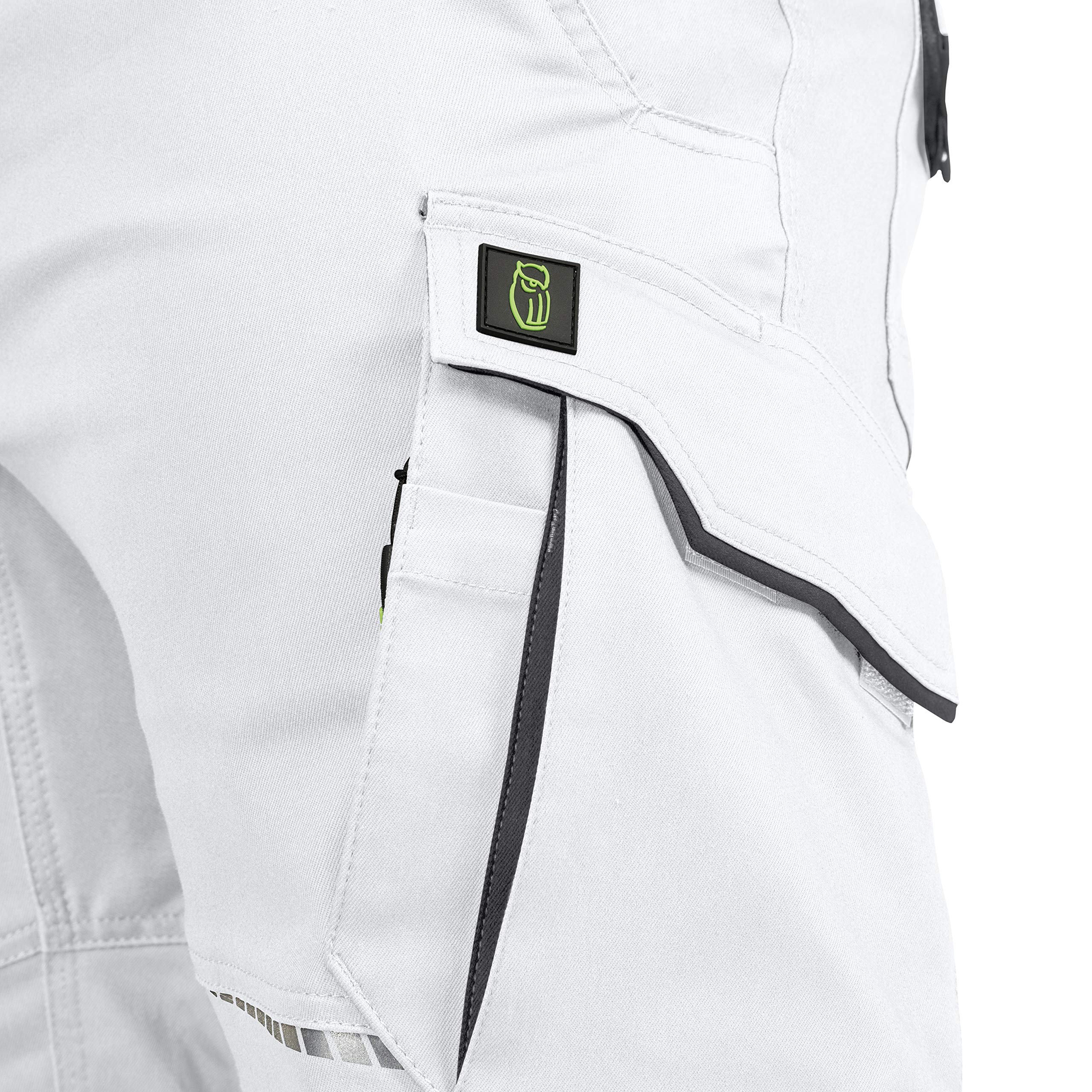LEIB WÄCHTER Flex-Line Arbeitshose Bundhose Premium weiß-grau mit Spandex (50)