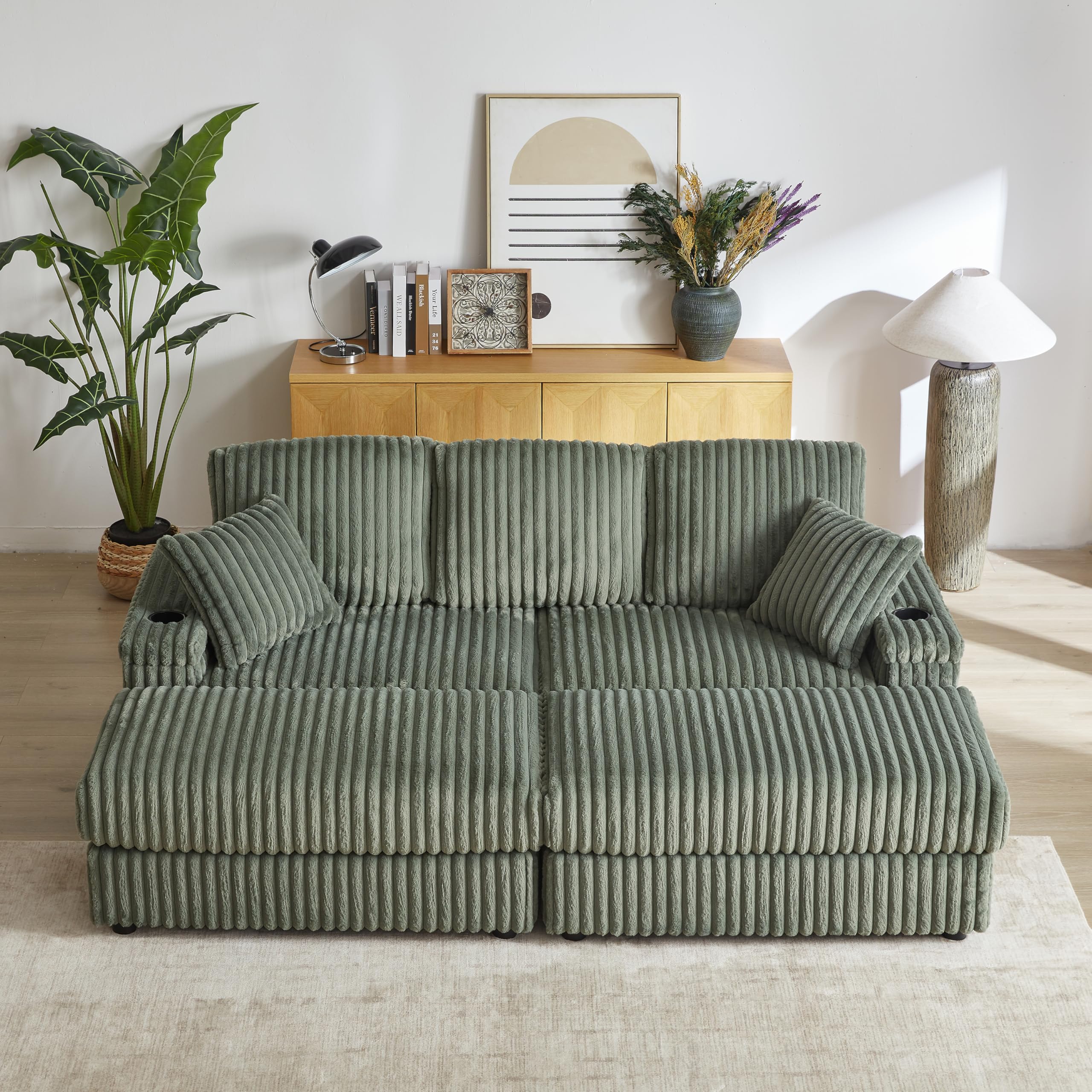 そふぁ Amazon.com: Star20XX 84 Inch Corduroy 3-Seater Sofa with 3