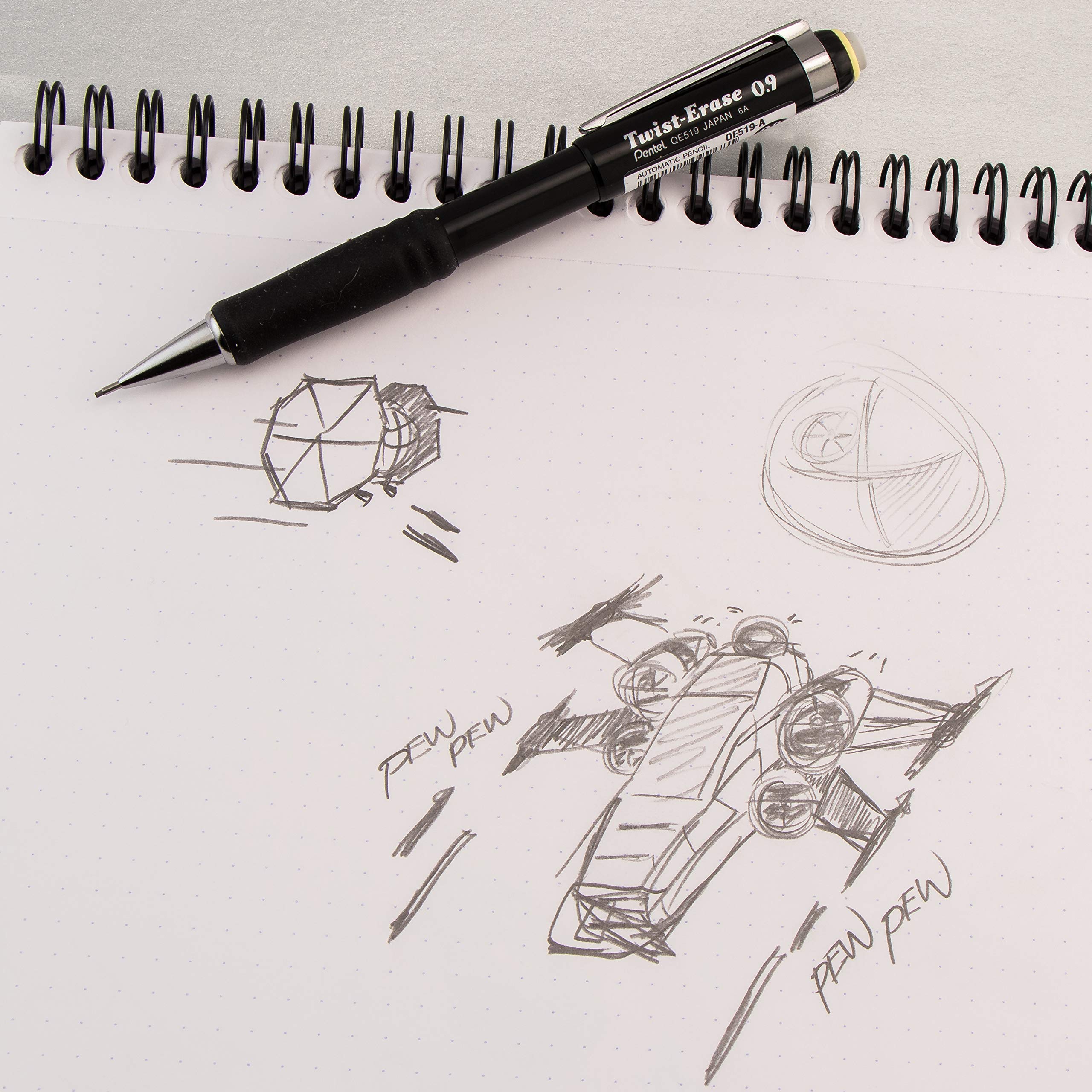Pentel Porte-mine Twist-Erase III (0,9 mm), corps rouge