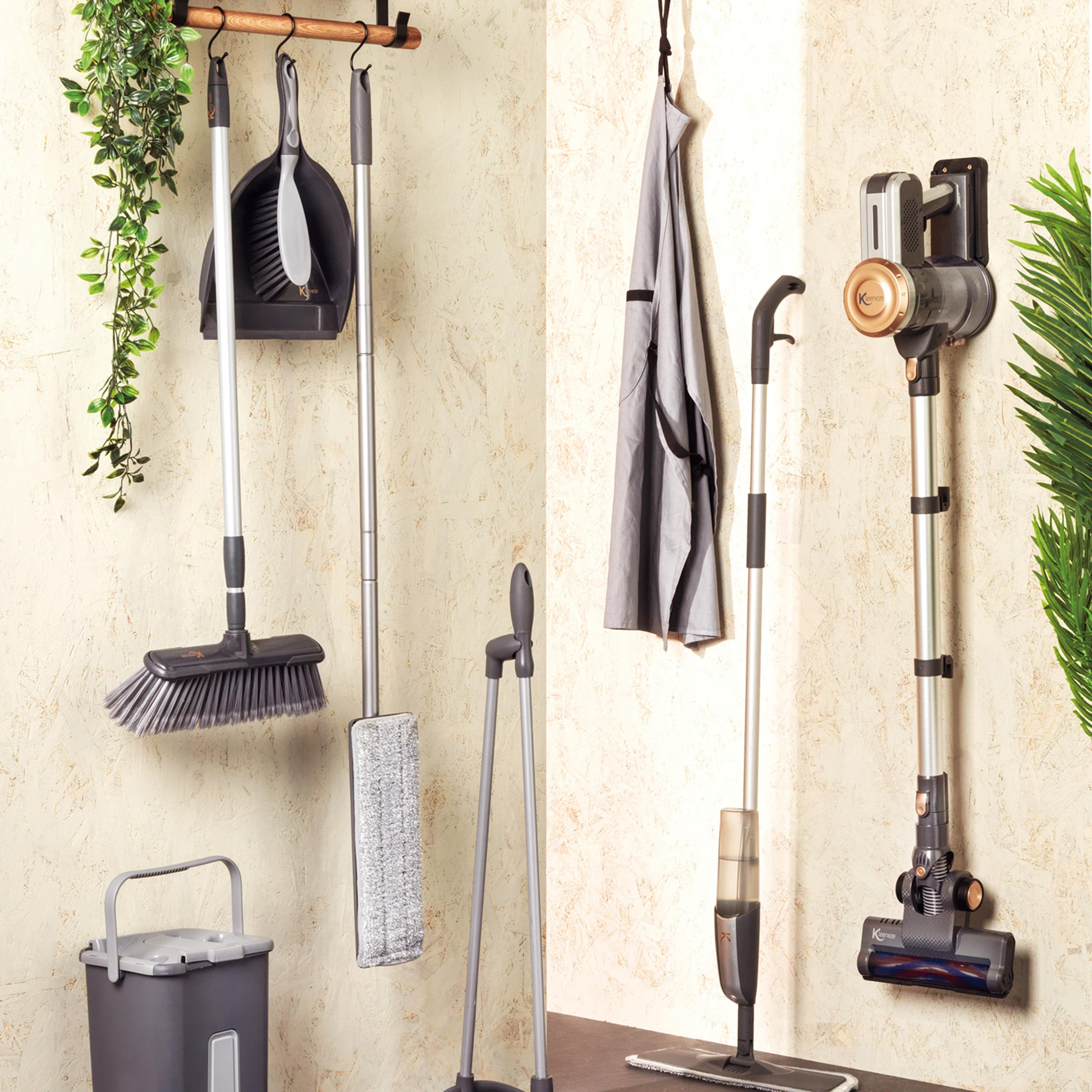 Kleeneze KL076816EU7 Brosse à Vaisselle Ovale Robuste Avec Poils En Cœur - Idéale Cuisine Et Salle De Bain, Gris/Rose