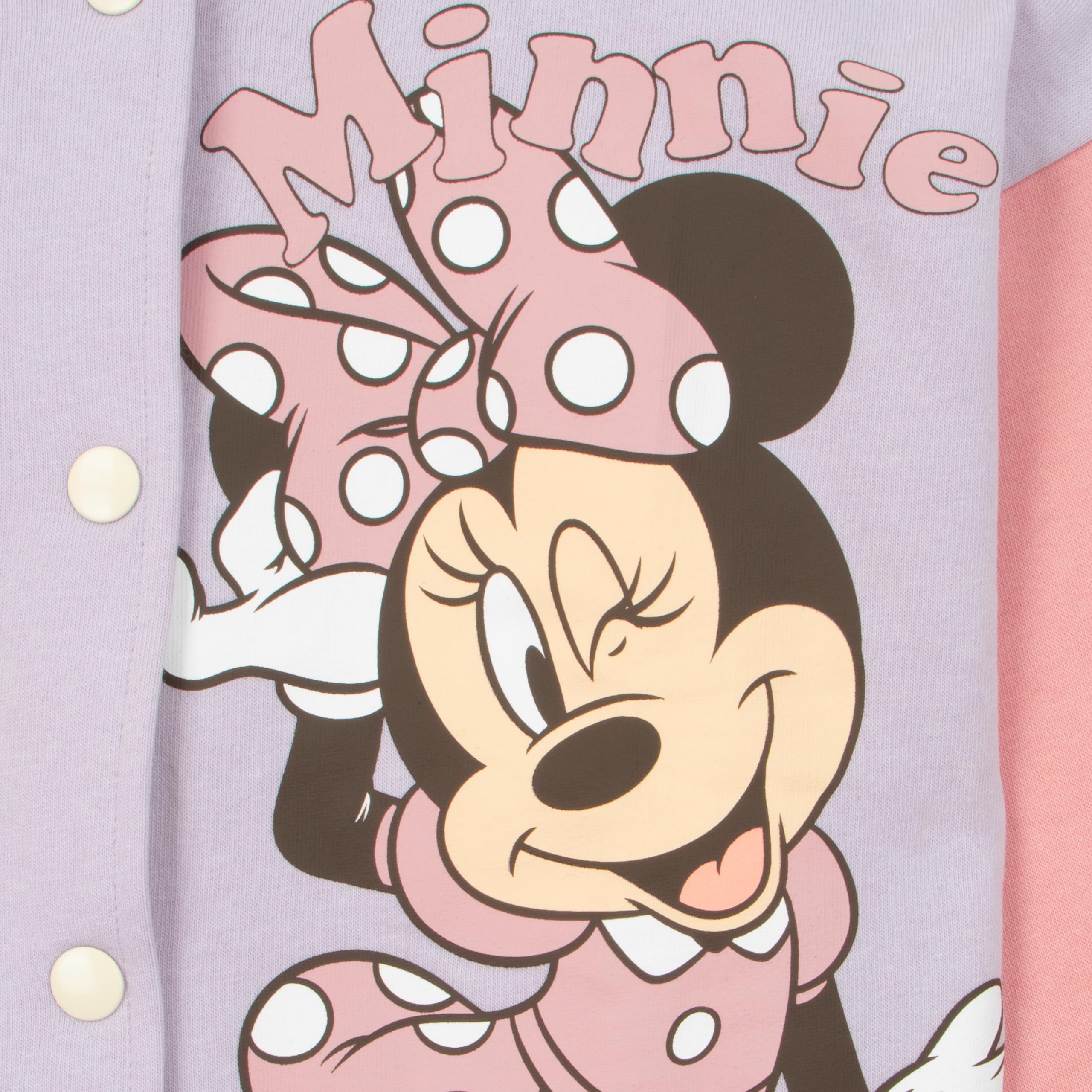 Disney Minnie Mouse Kurtka Bomberka Dla Dziewczynki, Varsity Kurtka Bawełniana Z Długim Rękawem