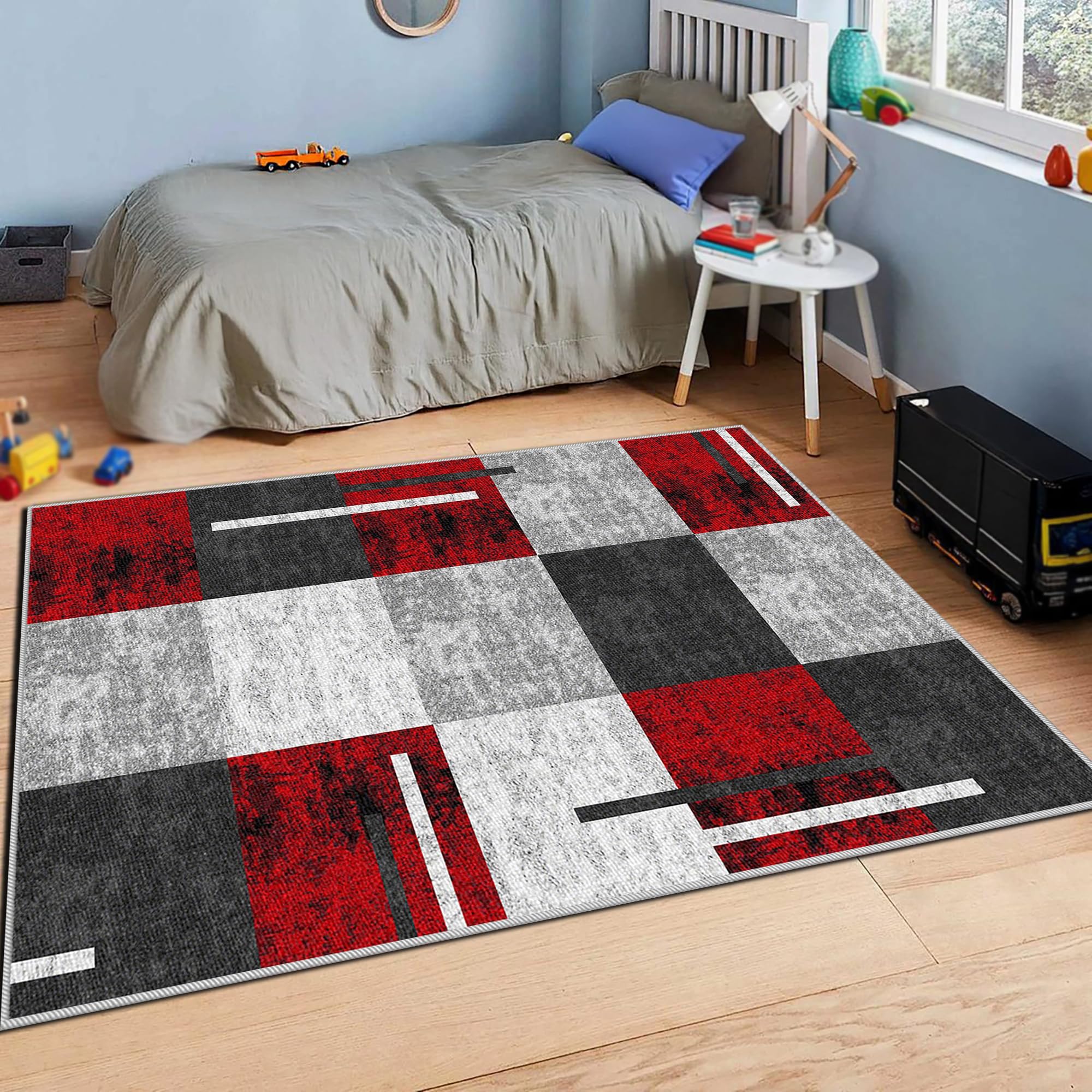 Alfombra Lavable para Dormitorio, Salón, Hall Entrada, Pasillo Antideslizante Fácil de Limpiar, Carpet tamaño: 140x150cm/55.12x59.06inch