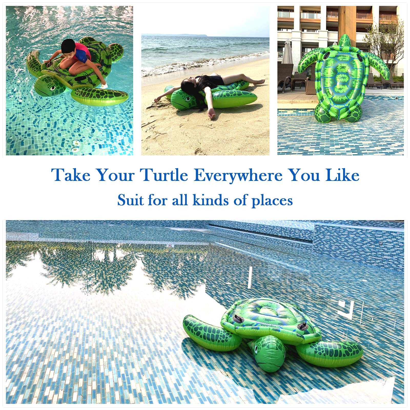 ALLADINBOX Inflatable Giant Turtle Pool Float , 65'' X 65'' Inflatable Pool  Raft Lounge, Ride On Swim Party Toys Fun Beach Animal Float Toy Floating  Mat for Adult : Amazon.in: Toys &