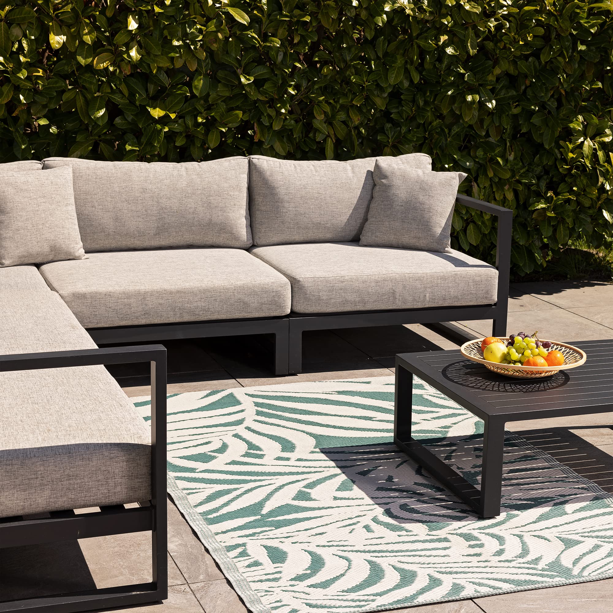 JEMIDI Alfombra para Exteriores 180 x 120 cm - Alfombra de Polipropileno para Exterior jardín terraza balcón - Resistente a la Intemperie y Lavable