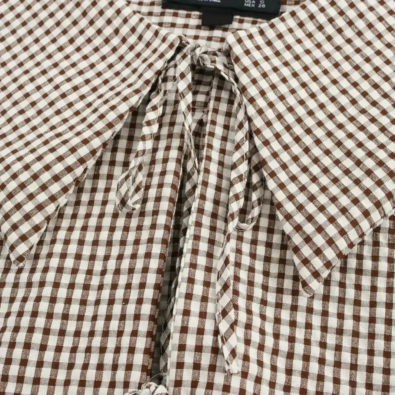 Koszula damska damska Plaid Koszule i bluzki Odzież Moda Turn Down Neck Bluzka Topy damskie--l