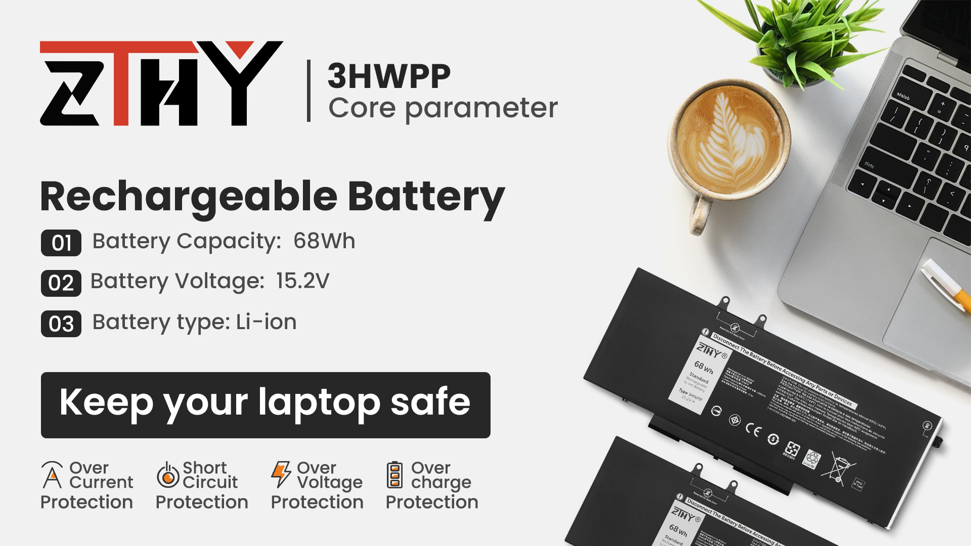 Amazon.com: 3HWPP Battery Replacement for Dell Latitude 5401 5410