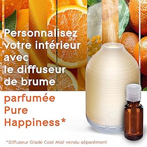 GLADE AROMATHERAPY ELECTRIC REFILL COOL MIST PURE HAPPINESS ORANGE & NEROLI ESSENTIAL OILS GLADE AROMATHERAPY ELECTRIC REFILL COOL MIST PURE HAPPINESS ORANGE & NEROLI ESSENTIAL OILS