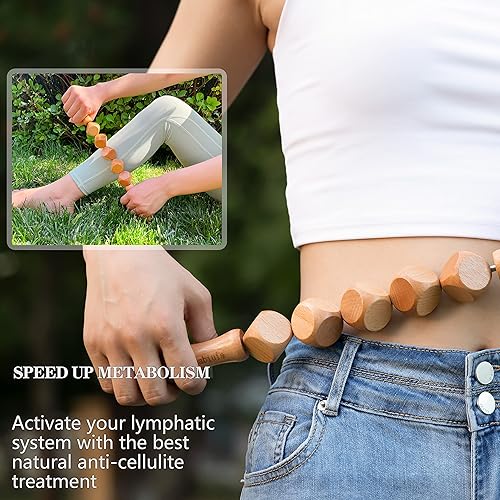 Miniatura 2 de 5 herramientas de masaje de terapia de madera kit de meroterapia para anticelulitis juego de terapia de madera para moldear el cuerpo