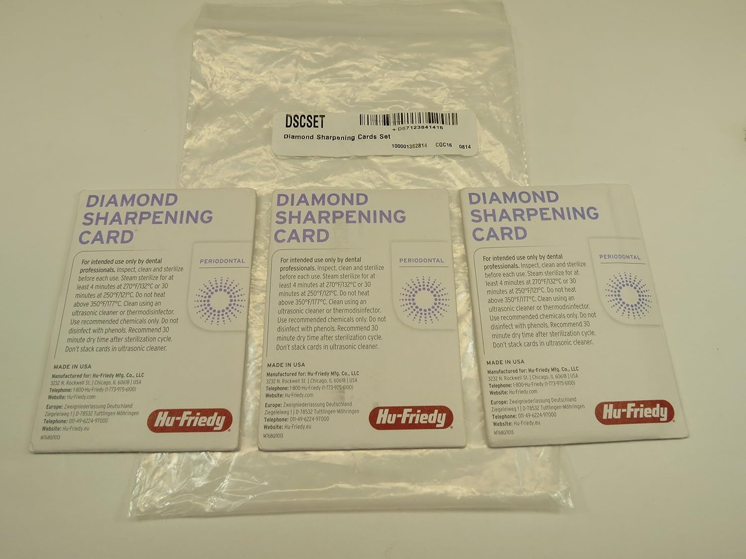 Diamond Sharpening Instrument Cards Kit /3 DSCSET HU FRIEDY