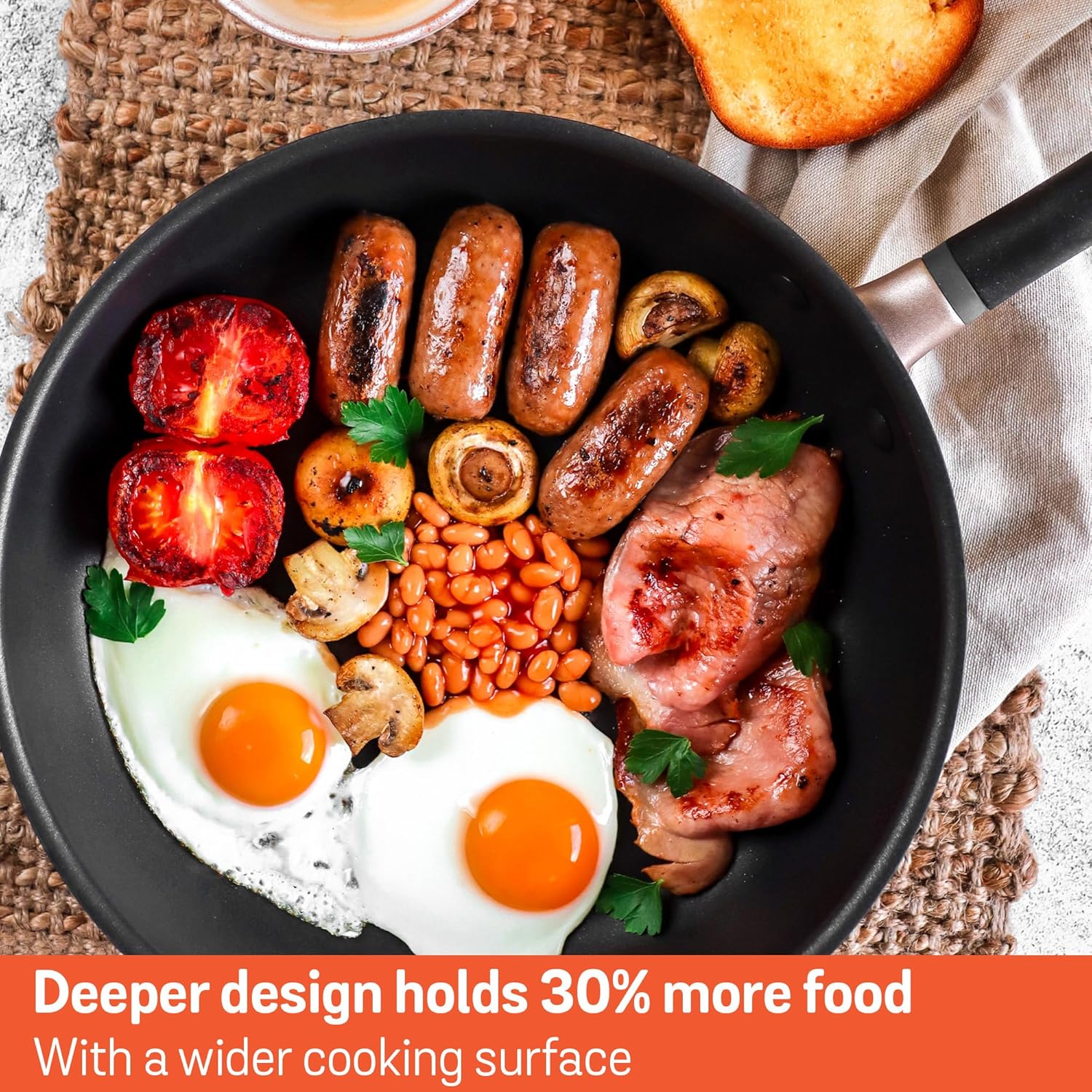 Meyer Nonstick 11" Skillet, Induction Compatible Frying Pan, Hard Anodized Nonstick Frypan, Dishwasher Safe Egg Pan, Oven Safe Omelette Pan, Matte Black with Silicone Handle, Accent Series Cookware