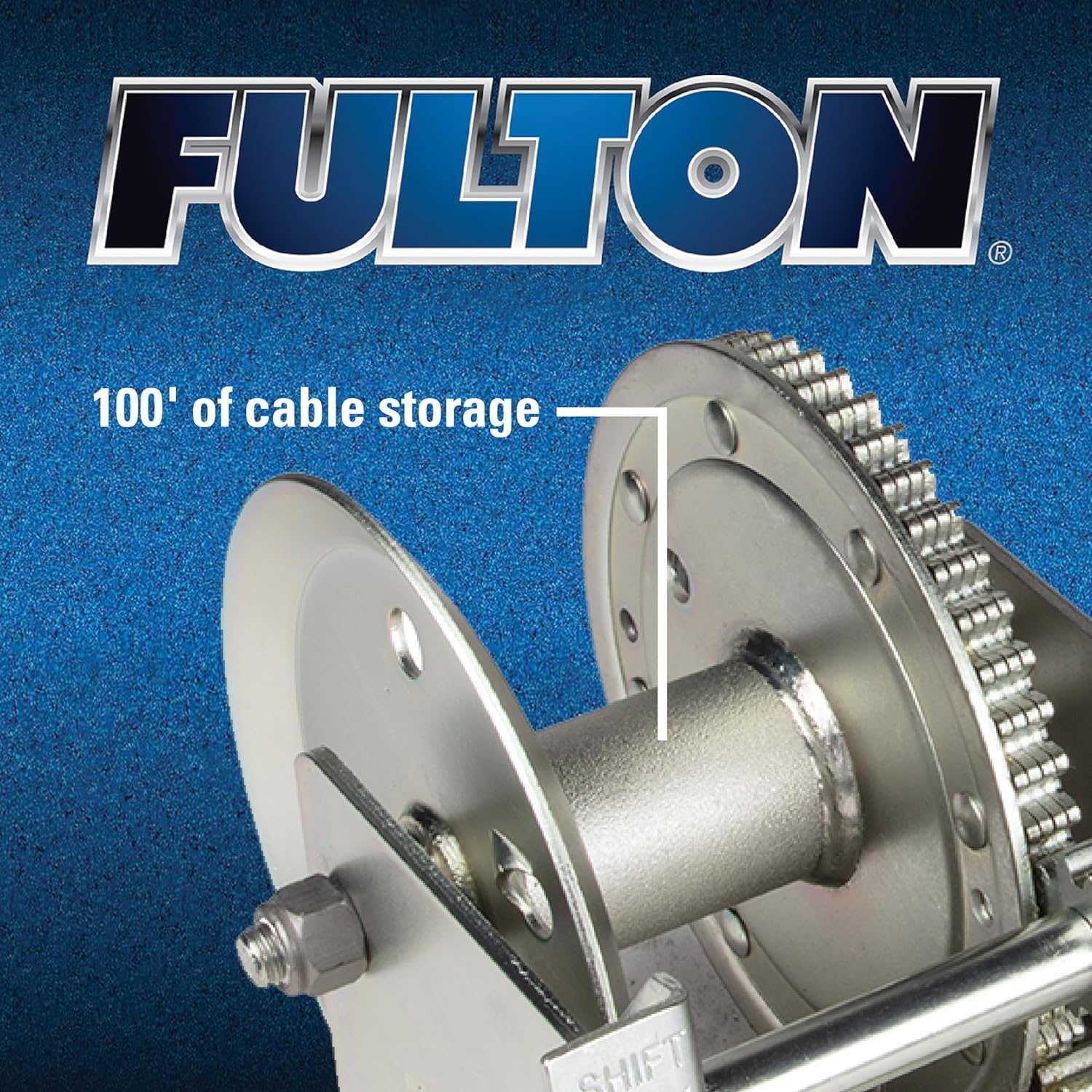 Fulton 142421 Trailer Winch, Two-Speed, 3,200 lbs. Capacity, No Strap, 10 Inch Handle