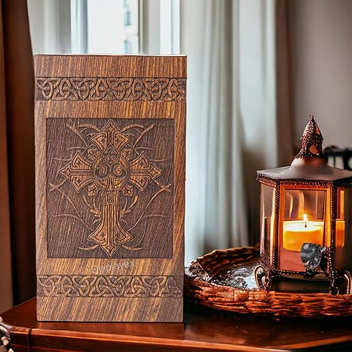 Miniatura 2 de Urnas cruzadas grabadas de palisandro para cenizas humanas y hombres adultos, urna conmemorativa para perros, gatos y mascotas, urna para cenizas
