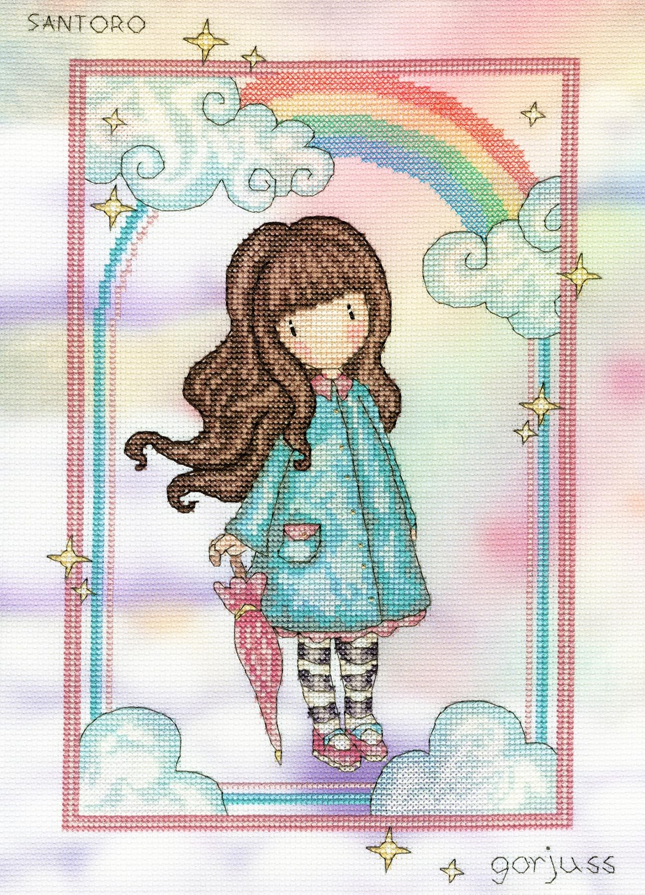 Bothy Threads Counted Cross Stitch kit - Rainbow Wishes by Gorjuss