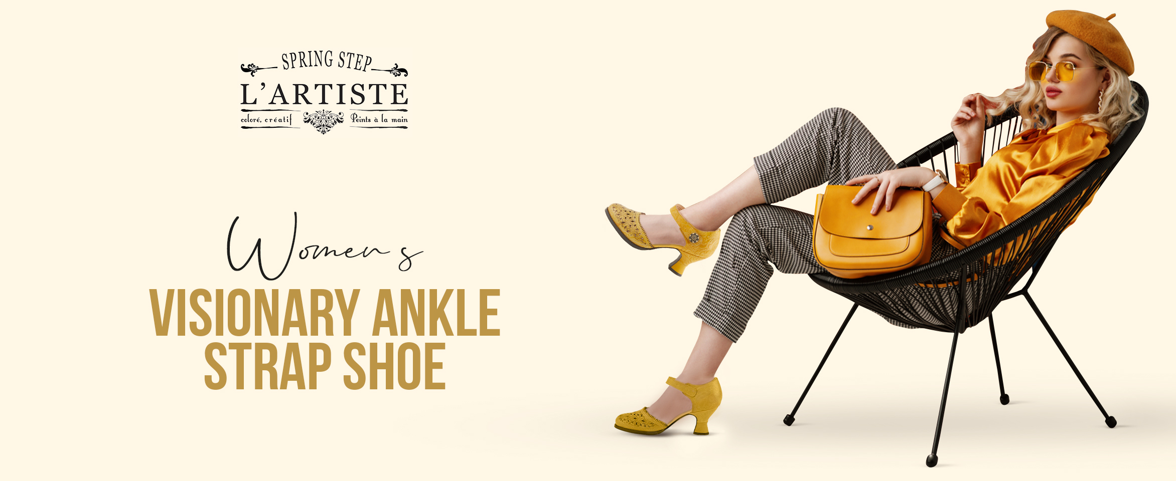 (取寄) レディース ビジョナリー L'Artiste by Spring Step women  Visionary Yellow Leather Amazon.com | Spring Step L'Artiste Visionary Pump Shoes for Women