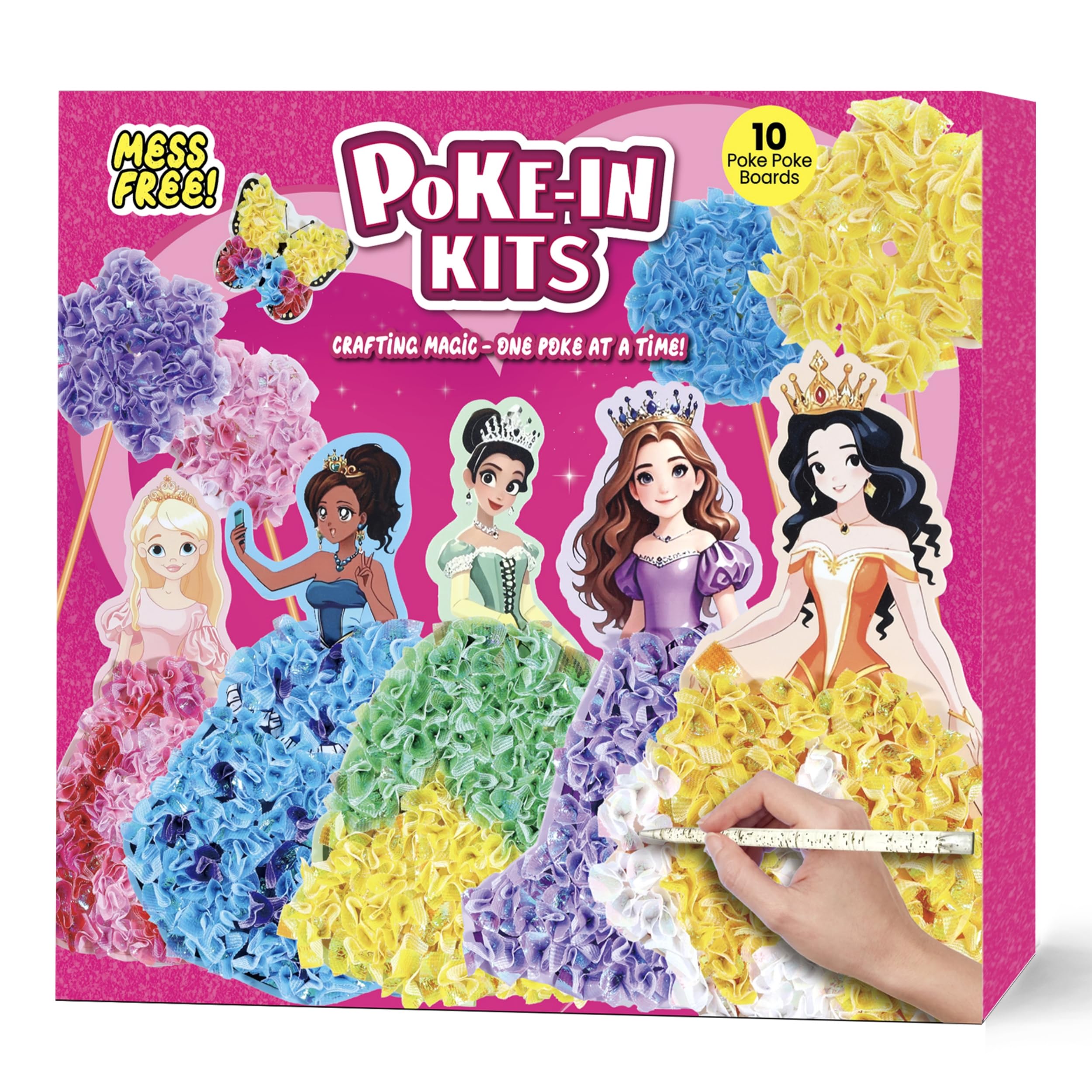 Poke Art Princess Kit Gift 10 Pcs Set,Crafts For Kids Ages 4-8, Diy Craft Kits With & Arts And Crafts For Kids.4, 5, 6, 7, 8, 9,10 Christmas
