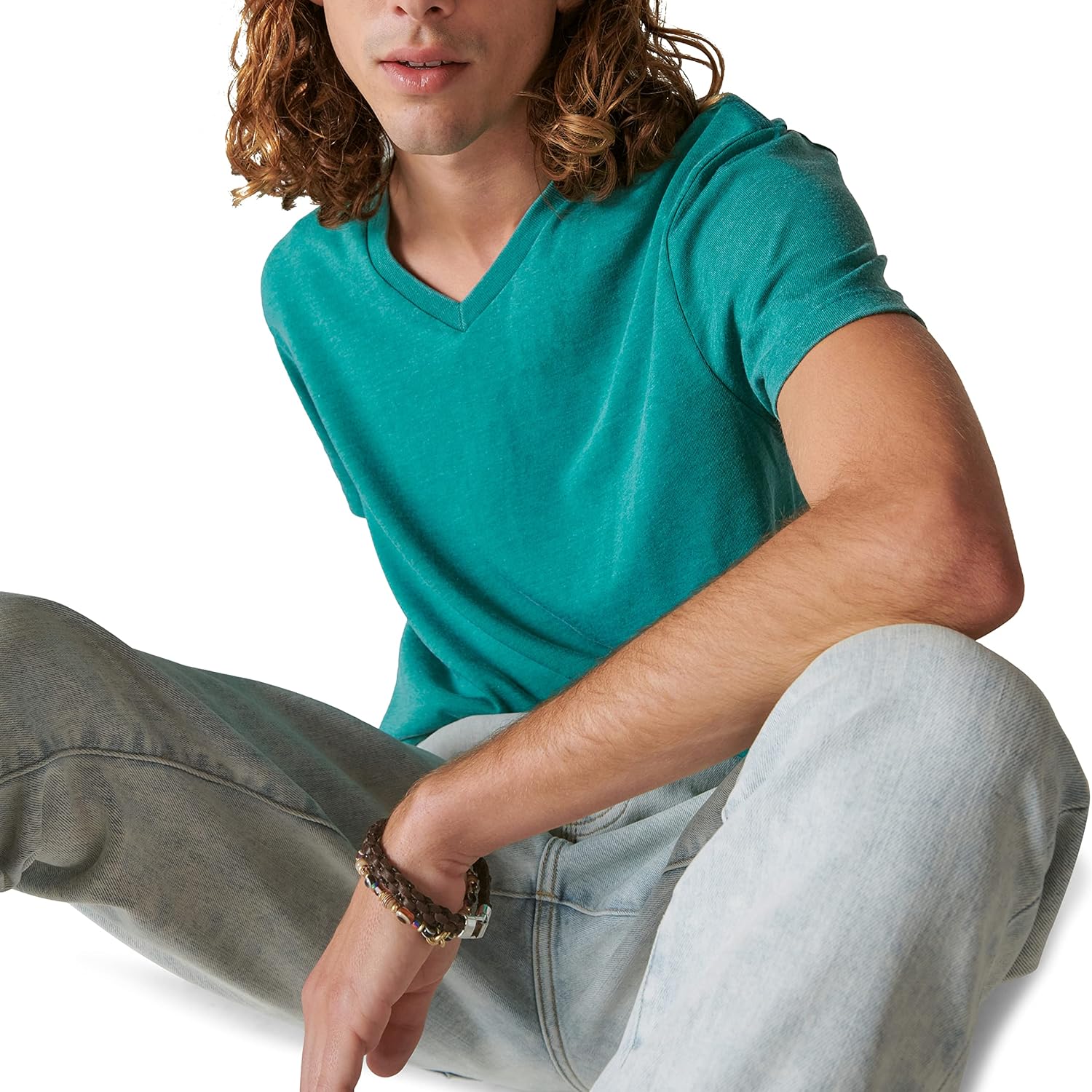 Lucky Brand Mens Lucky Brand Men's Venice Burnout Vee-Neck Tee - Image 4