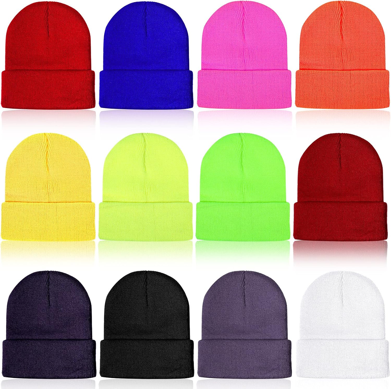 SATINIOR 12 Pieces Toddler Beanie for Baby Kids Boys Girls Beanies Winter Knitted Skull Caps Hats, 12 Colors, Chic Color, Medium - Image 9