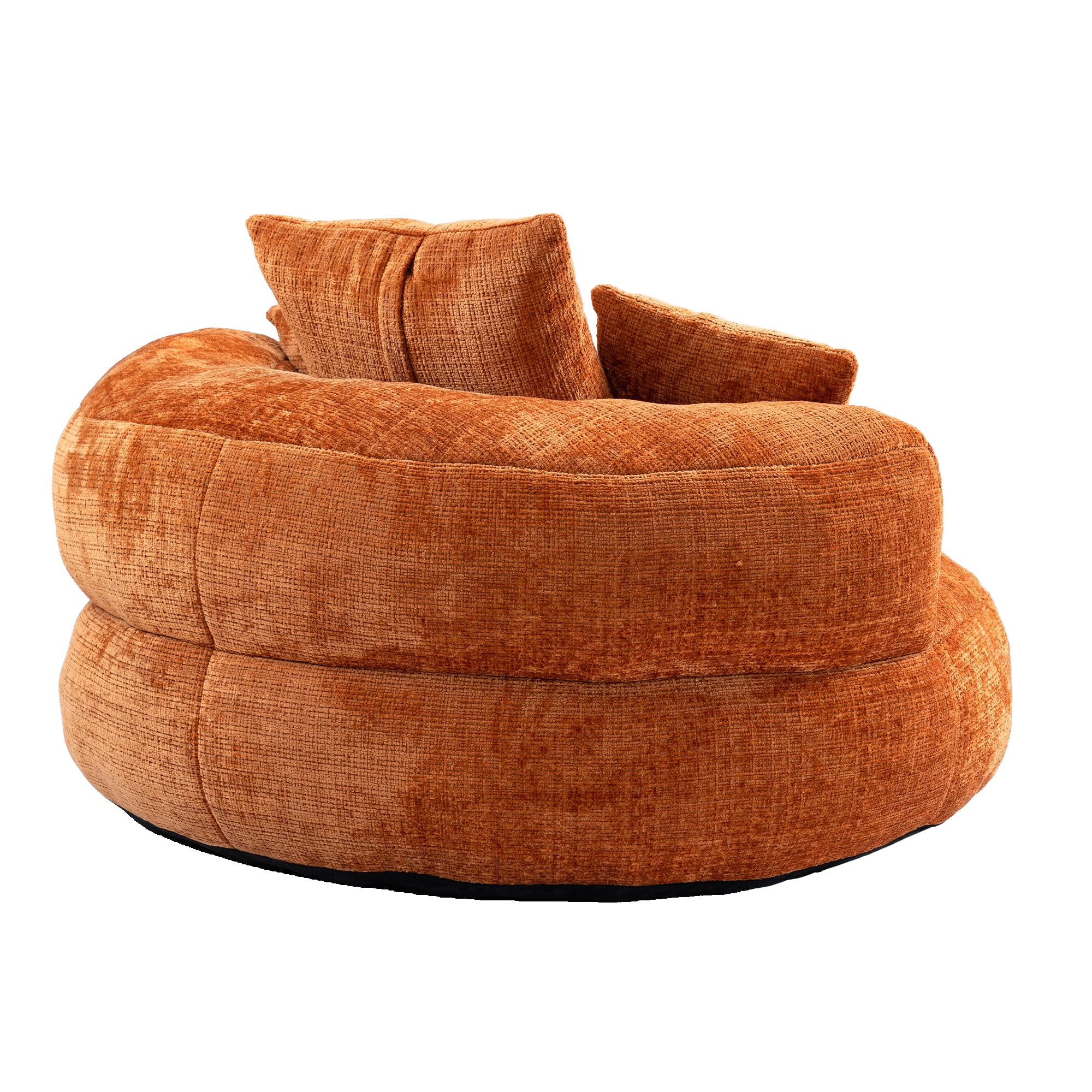 Sofá Lazy Sofa SUKY Cómodo Sillón de Respaldo Alto con TRES Cojines, para Interiores y Exteriores, Sofá Individual para Gaming, Dormitorio, Oficina, 108 x 108 x 52 cm (Chenille Naranja)