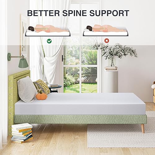 Miniatura 5 de Dyonery Colchón individual de 8 pulgadas, espuma viscoelástica de gel frío, certificado CertiPUR-US, sin fibra de vidrio, funda acolchada, 38 x 75 x