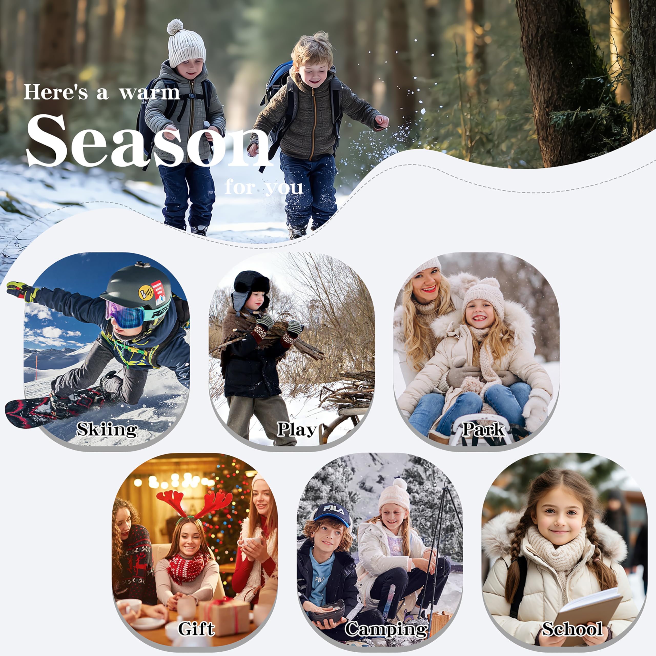 ASHION Enfants Chaussure en Coton Hiver ChaudeChaussure de Randonnée Bottes de Neige,H vert 31 EU