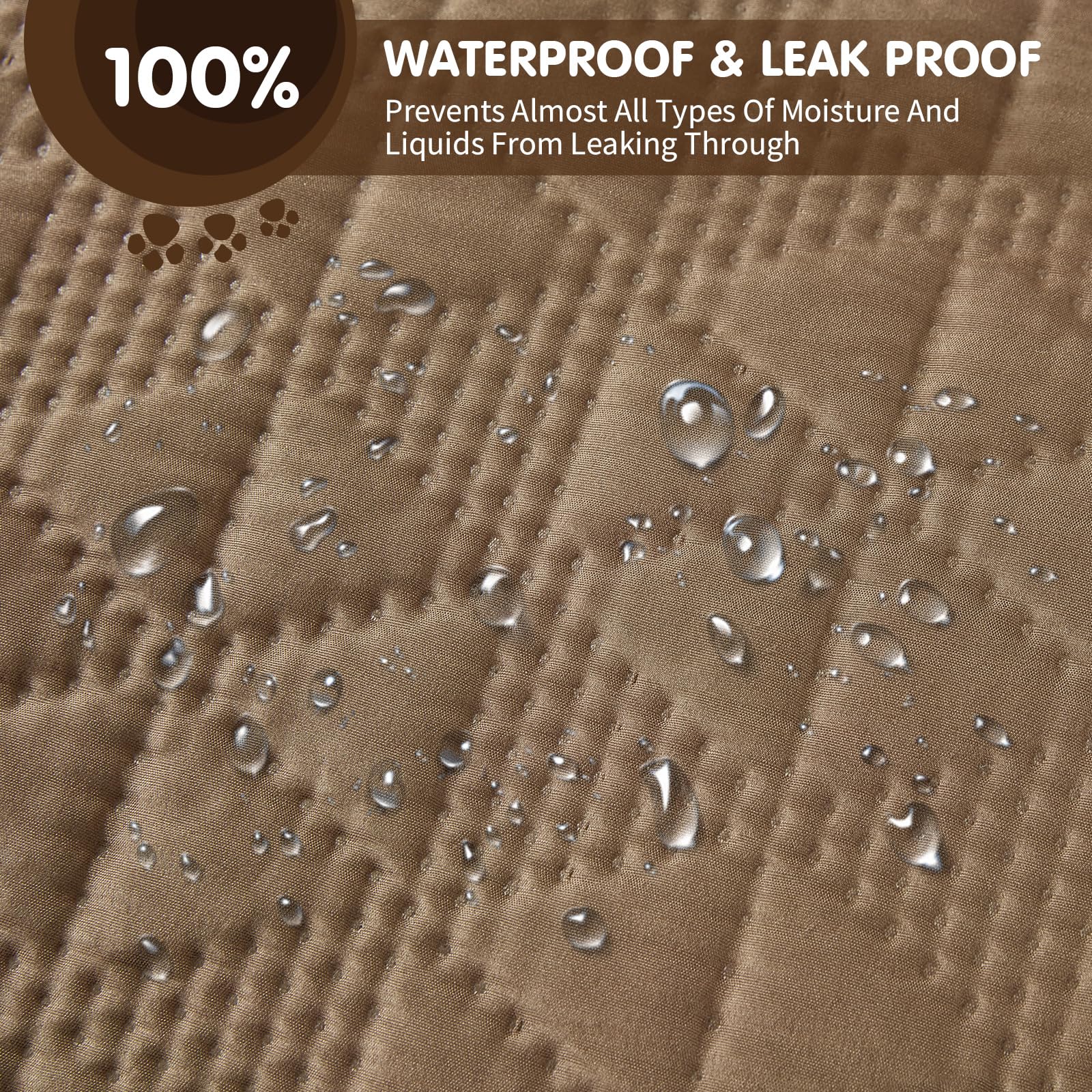 PETCUTE Mantas para Camas para Perros,Mantas Impermeables para Perros para Cama con Fondo Antideslizante,Lavable Funda para Cama de Perro,Protector de Muebles para Niños,Perro,Camel,210 * 305CM