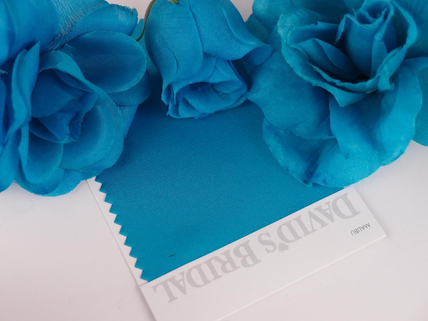 Angel Isabella Cascade Wedding Bouquet - Turquoise Malibu, White, Silver - Silk Flowers